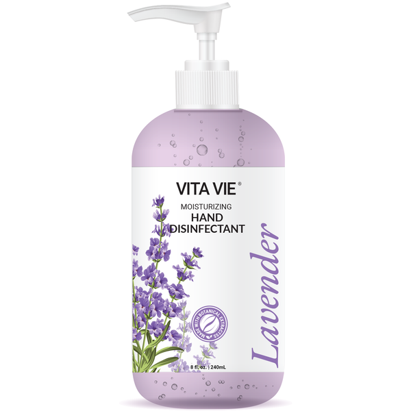 Vita Vie Moisturizing Hand Disinfectant Gel, Lavender, 8 oz