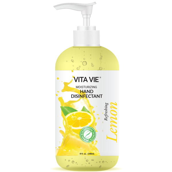 Vita Vie Moisturizing Hand Disinfectant Gel, Lemon, 8 oz