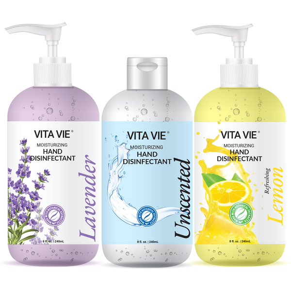 Vita Vie Moisturizing Hand Disinfectant Gel, Scented Set (3-pack)