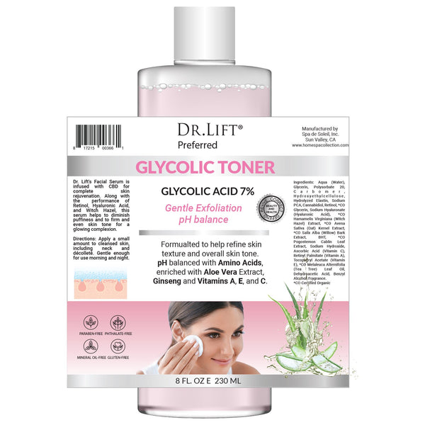Dr. Lift Glycolic Toner, Glycolic Acid 7%, 8 fl oz