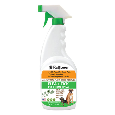 RuffLove Flea + Tick Pet & Home Spray, Eucalyptus/Rose