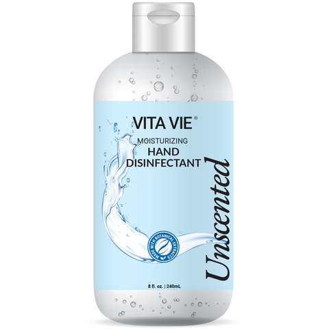 Vita Vie Moisturizing Hand Disinfectant Gel, Unscented, 8 oz
